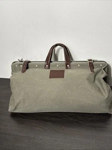 Line Of Trade Duffle Bag Leather Canvas Weekender Travel Bag - Picture 1 of 9