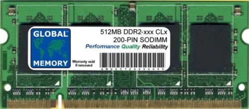 512MB DDR2 400/533/667/800MHz 200-PIN SODIMM MEMORY RAM FOR LAPTOPS/NETBOOKS - Image 1 of 1