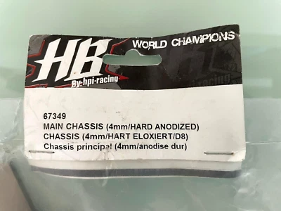HPI Racing HB 67349 4mm Anodzied Main Chassis hard for D8 buggy - Image 1 of 3