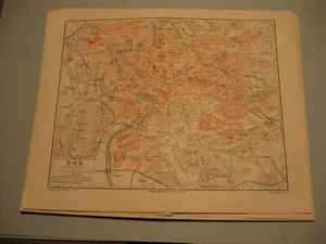 Italien Rom Stadtplan von 1895 mit Straßen-Seltens Original - Bild 1 von 2