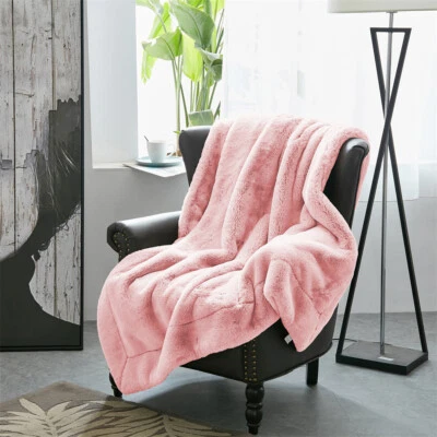Роскошный тяжелый искусственного меха одеяло - ультра мягкий плюшевый плед для дивана и кровати подарки - Изображение 1 из 4