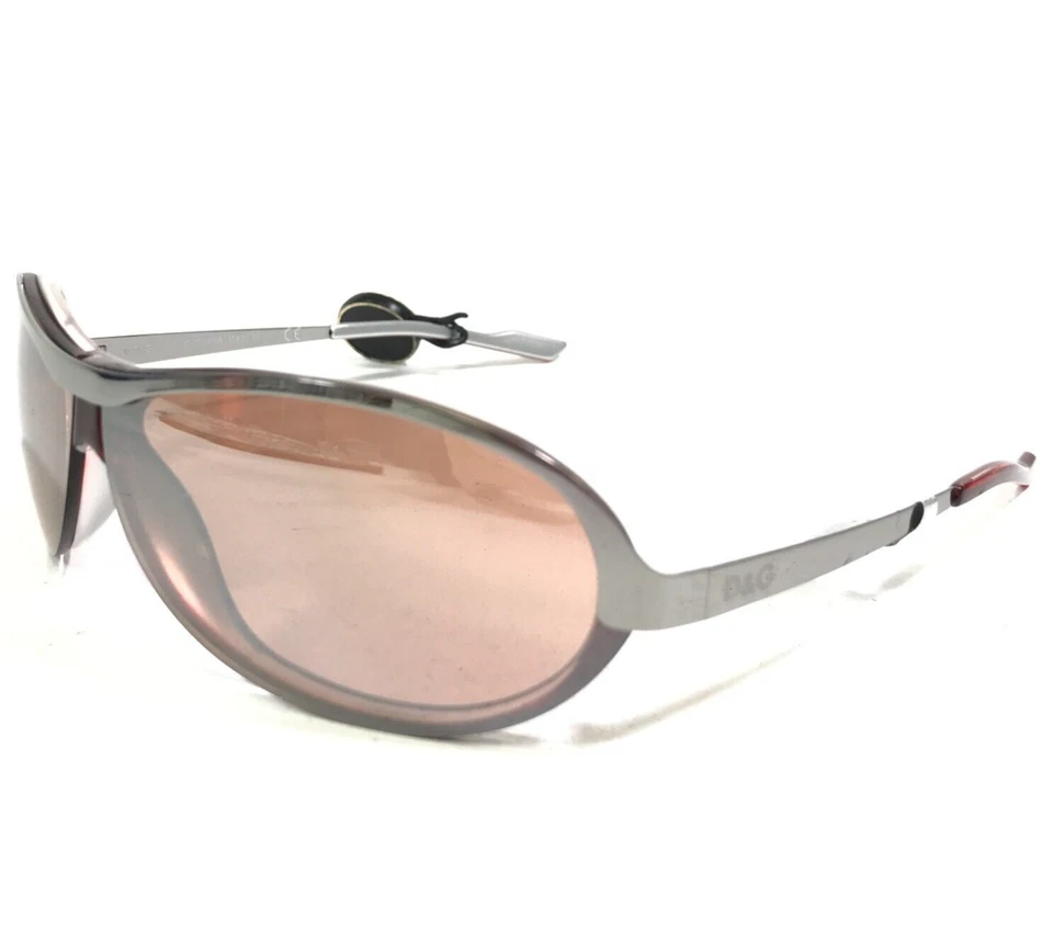 Dolce & Gabbana Sunglasses D&G2132 G48 Silver Round Frames with Red Lenses - Image 1 of 4