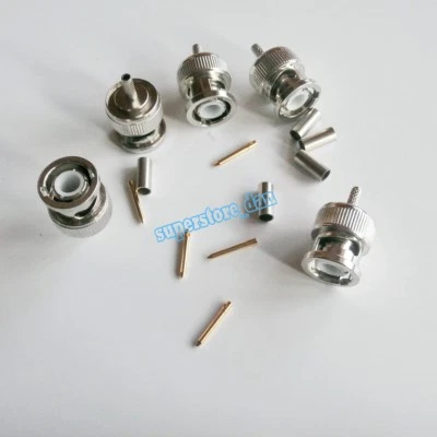 BNC Crimp Male Q9 Plug lot For RG174 RG316 RG179 LMR100 Cable RF Connector - Image 1 of 4