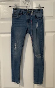 Lucky Brand Girls Zoe Skinny Destructed Medium Wash Skinny Jeans Sz 7 EUC - Picture 1 of 9
