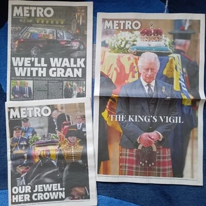 3 x Metro Zeitung Großbritannien Queen Elizabeth II Tod 2022 13., 14., 15. September - Bild 1 von 4