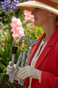 British Songbirds Design Folding Adjustable Cane with Derby Handle - Picture 1 of 2