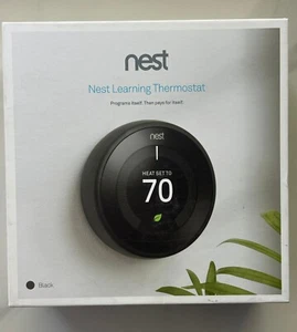 Nuevo Google Nest Smart Learning Termostato 3ª Generación Espejo Negro ¡Caja Abierta! - Imagen 1 de 3