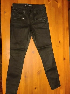 EXPRESS BLACK SUPER SKINNY ZIP FRONT POCKET JEANS Size 2 R - Image 1 of 4