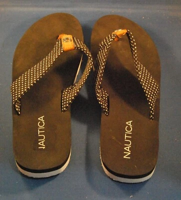 Sandalias para mujer Nautica talla 10 chanclas negras con correas de puntos poka Foto 1 de 4