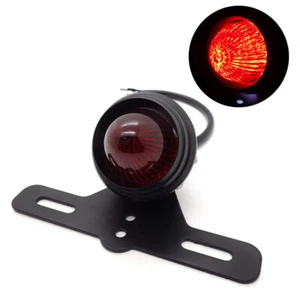 Lámpara de luz de freno trasera retro negra para motocicleta para Harley Bobber Chopper Café Race - Imagen 1 de 9
