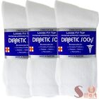 3-12 Pairs Health Circulatory Crew Cotton Diabetic Socks White 9-11 10-13 13-15