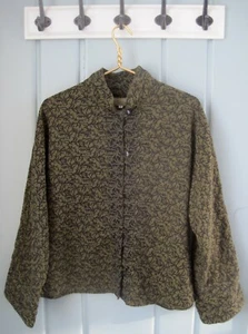 Iridium Mujer Pequeña Chaqueta Trabajo Carrera Cuadrado Damasco Tapiz 4 6 Verde Negro  - Imagen 1 de 11