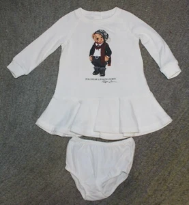 Ralph Lauren Baby Mädchen Polo Bear Kleid (mit Windelhülle) - Größe 9 Monate - gebraucht, in einwandfreiem Zustand - Bild 1 von 3
