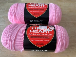 2 hilos Red Heart Vintage "Super Saver", 373 ROSA PÉTALO, 8 oz, 100 % acrílico, nuevos - Imagen 1 de 11