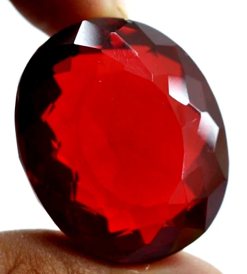 AAA+ Large 91.90 Ct. Large Red Topaz Oval Cut Loose Gemstone for Ring & Pendant - Image 1 of 4