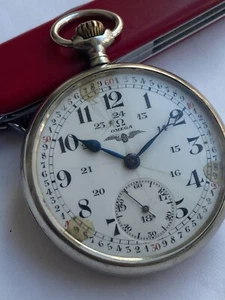 RARE VINTAGE ANTIQUE POCKET WATCH OMEGA ОМЕГА 15 JEWELS 19LB T SWISS SALE 52.5MM - Picture 1 of 12