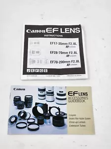 Canon EF L Lens Instructions and EF Lens Accessories Guidebook For "L" Lenses - Picture 1 of 3
