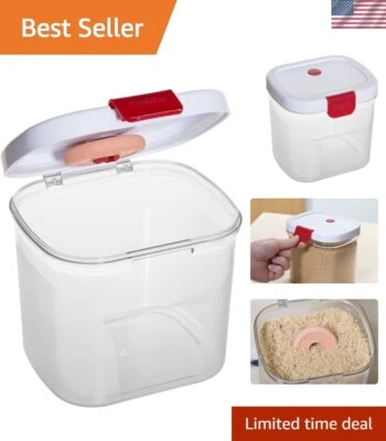 Contenedor hermético de azúcar morena de 1,5 cuartos con inserto de terracota - blanco/rojo Foto 1 de 4