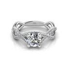 0.96 Ct Round Cut Lab Created Ring 14k White Gold Plated
