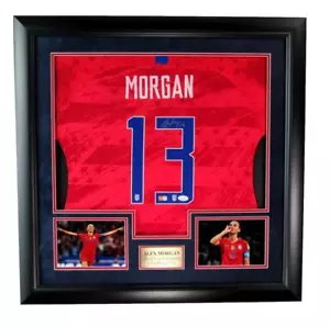 Alex Morgan Autographed Red Soccer Jersey U.S. Women's Soccer Framed JSA - Picture 1 of 4