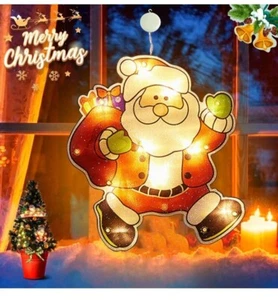 Santa Claus Sucker LED LightsWindow Sucker Lamp Fairy String Light Window... - Picture 1 of 7