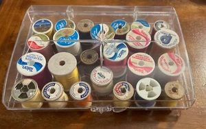 Vintage Sewing Thread Clear Storage Case Atomic Starburst Spools - Picture 1 of 4