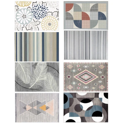 Contemporary Printed Area Rug Living Room Carpet Floor Mat Runner Velvet Nonslip - Image 1 of 4