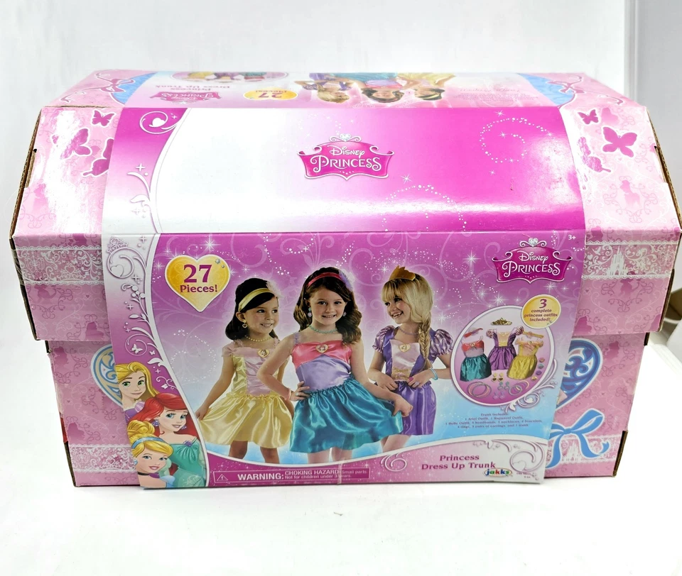 Disney Princesa Conjunto de Vestir Disfraz Baúl Ariel Belle Rapunzel 27 Piezas Nuevo Foto 1 de 4
