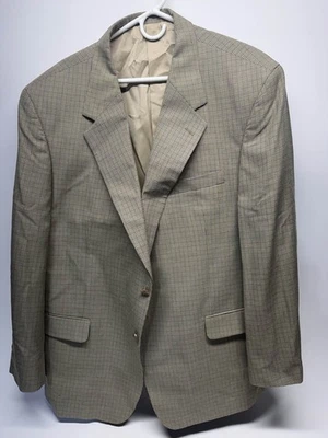 Blazer masculino Houndstooth casaco esportivo tweed bronzeado 40R EUA - Imagem 1 de 3