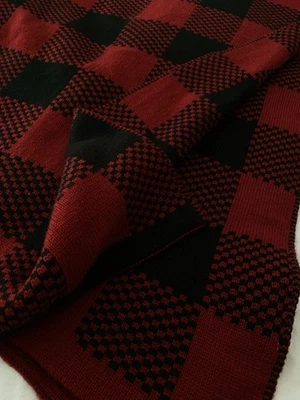 Склад Buffalo клетку вязаный плед афганский плед 50 x 56 - Изображение 1 из 4