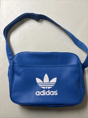 Adidas Originals Unisex Laptop Messenger Bag Blue Trefoil Logo Airliner Retro — 第 1/4 张图片