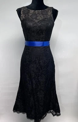 VTG 90s Black Lace Romantic Goth Formal Dress Y2K Prom Wedding Sz 2 Small - Image 1 of 4