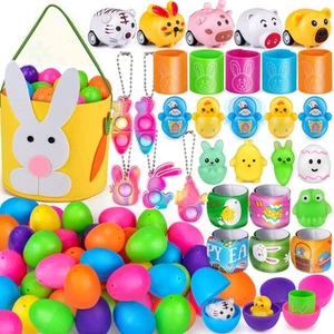 Regali di Pasqua per Bambini, 61PCS Uova di Pasqua Riempite con Bomboniere e - Foto 1 di 5
