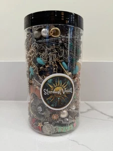 2,1 Pfund Vintage Schmuck Mystery Glas/viel Gebrauchsspuren, Reparatur, etwas Trödel, ungetestet - Bild 1 von 6