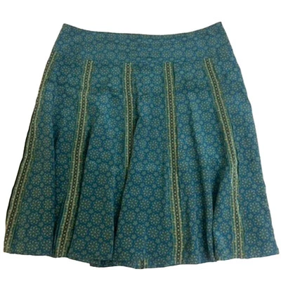 Alfani 100% Silk Skirt Sz 16 Cottagecore Geographic Side Zip Striped Boho Flowy - Image 1 of 4