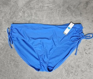 Traje de baño azul pantalones de bikini para mujer talla 3X 24W-26W tiro medio cuerdas laterales - Imagen 1 de 5