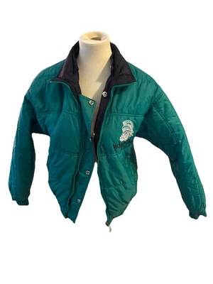 VTG 90s Michigan State Spartans genuine stuff JACKET  youth xl xs s Reversible - Image 1 of 4