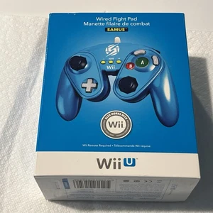 Nintendo Wii U Wired Fight Pad Samus Metroid Blau Controller Neu - Bild 1 von 6