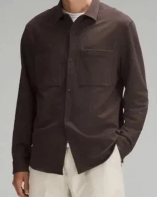 Lululemon Men's Stretch French Terry Overshirt Espress (Dark Red/burgundy) Small - Image 1 of 4