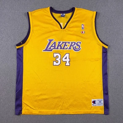 Camiseta masculina Shaquille O’Neal #34 LA Lakers NBA VINTAGE 90s Champion XL 48 - Imagem 1 de 4
