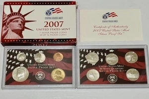 2007 U.S. Mint Silver Proof Set 10 Coins w/ Box & COA "S" Proofs - Picture 1 of 6