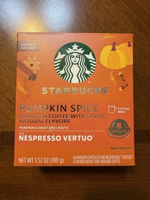 Café Starbucks Pumpkin Spice Sabor Nespresso Vertuo 8 Cápsulas Exp 12/26 Foto 1 de 4