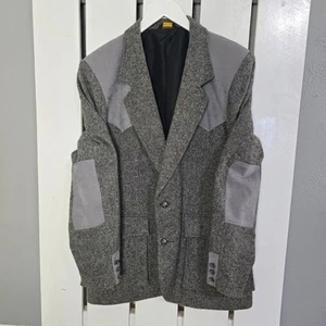 Pioneer Wear Grey Speckled Blazer Medium 38 Short Yoke Western Elbow Patches - Picture 1 of 12