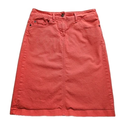 Boden A 字裙女式 6 红色弹力牛仔及膝节日亮色 — 第 1/4 张图片