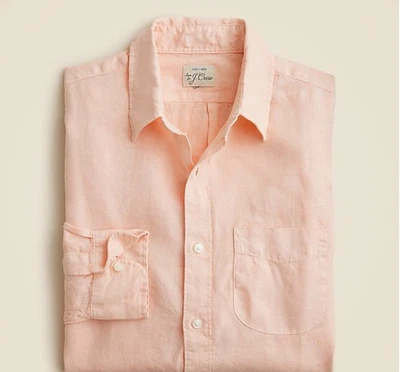 J.Crew Men's Classic  Linen Button Down Shirt In Pink Size Large Tall NWT - Image 1 of 3