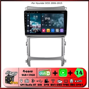 9"Android 14 Autoradio Carplay Stereo GPS SATNavi DAB For Hyundai IX55 2006-2015 - Picture 1 of 12