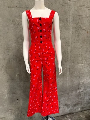 Mono Anthropologie Maeve The Colette Rojo Estampado Cereza Talla 2 Foto 1 de 4