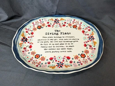 Bandeja para servir Natural Life The Giving Plate patrón floral Friendsgiving Foto 1 de 4