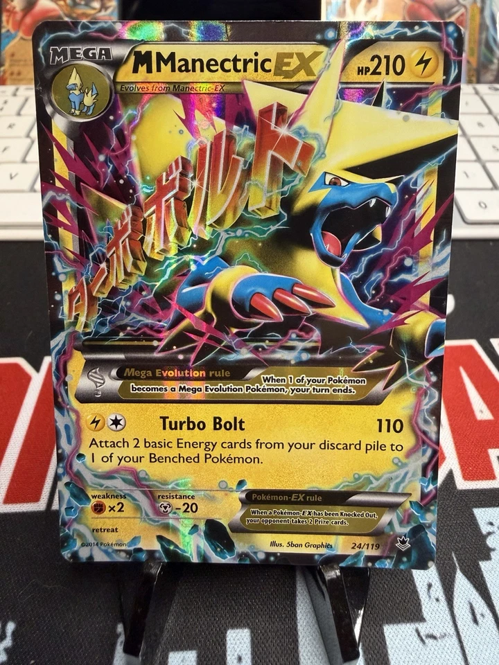 2014 [Mega] M Manectric EX #24/119 LP+  XY PHANTOM FORCES ULTRA RARE POKEMON TCG - Image 1 of 4