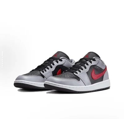 Nike Air Jordan 1 Low Cement Grey Fire Red Black FZ4183-002 Women's Sizes - Image 1 of 4
